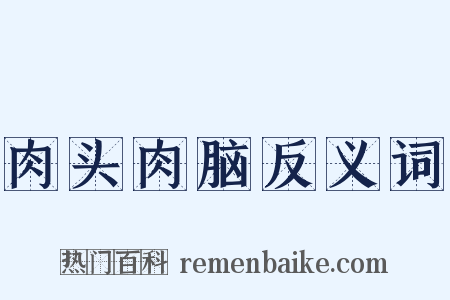 肉头肉脑反义词是什么意思的图片